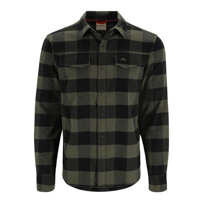Gallatin Flannel Skjorte Loden Buffalo Check fra Simms