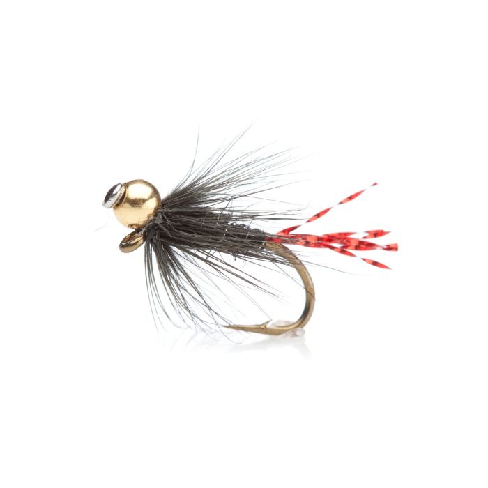 Unique Nymph Fl02026 Flash Jig (bh) Black Red Daiichi 1530 #12 fra Unique Flies